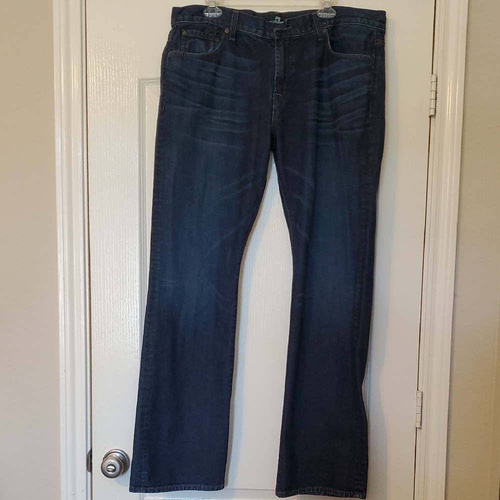 7 For All Mankind Men's Deep Indigo Bootcut Jeans